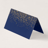 Dark Blue and Gold Confetti | Blank 名刺 (正面)