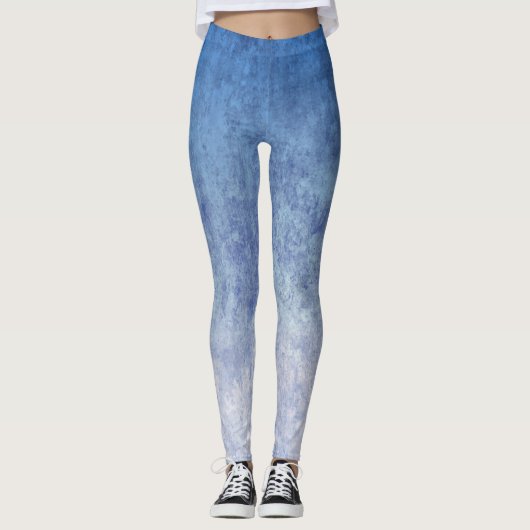 Dark Blue And Light Blue Mixed Color Leggings レギンス (正面)