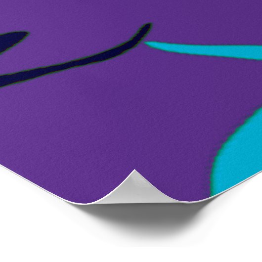 Dark Blue and Purple Camouflage Value Poster ポスター (角)