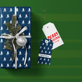 Dark Blue and White Christmas Tree Design ギフトタグ