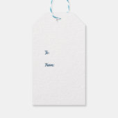 Dark Blue and White Christmas Tree Design ギフトタグ (裏面)