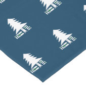 Dark Blue and White Christmas Tree Design ショートテーブルランナー (コーナー)