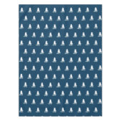 Dark Blue and White Christmas Tree Design テーブルクロス (正面)