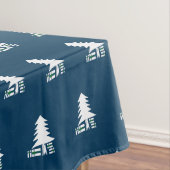Dark Blue and White Christmas Tree Design テーブルクロス (インサイチュ)