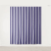 Dark Blue and White Stripe Decorative Tapestry タペストリー (正面)