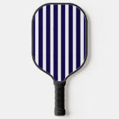 Dark Blue and White Striped Pickleball Paddle ピックルボールラケット (正面)