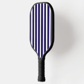Dark Blue and White Striped Pickleball Paddle ピックルボールラケット (左)
