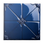 Dark Blue Art Deco  Ceramic Tile タイル (正面)