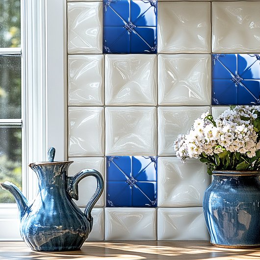 Dark Blue Art Deco  Ceramic Tile タイル