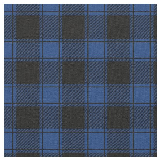 Dark Blue & Black Buffalo Plaid ファブリック (クローズアップ)
