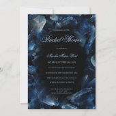 Dark Blue Boho Witch Crystals Black Bridal Shower 招待状 (正面)