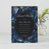 Dark Blue Boho Witch Crystals Black Bridal Shower 招待状 (スタンド正面)