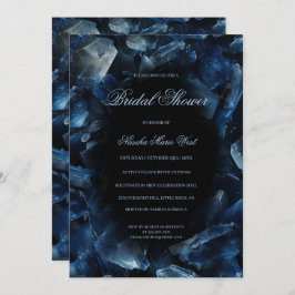 Dark Blue Boho Witch Crystals Black Bridal Shower 招待状