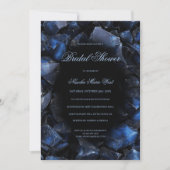 Dark Blue Boho Witch Crystals Black Bridal Shower 招待状 (正面)
