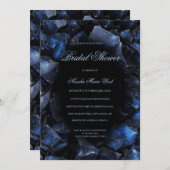 Dark Blue Boho Witch Crystals Black Bridal Shower 招待状 (正面/裏面)
