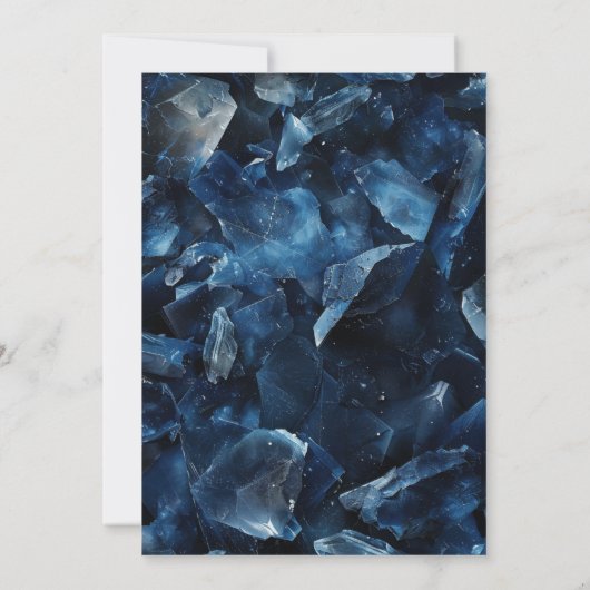 Dark Blue Boho Witch Crystals Black Handfasting 招待状 (裏面)