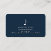 Dark Blue Business Cards With Music Note 名刺 (裏面)