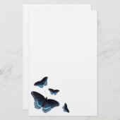 Dark-blue Butterflies Painted赤斑点を付けられた海軍大将 便箋 (正面/裏面)