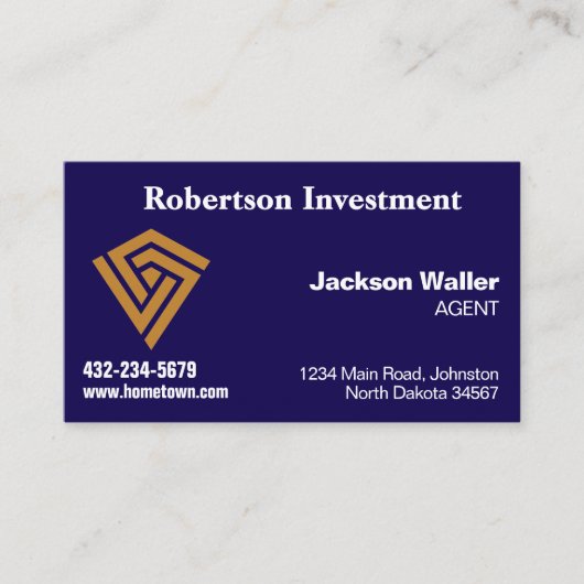 Dark Blue Calling Card for Any Business 名刺 (正面)