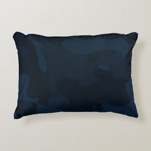 Dark Blue Camo Abstract アクセントクッション (正面)