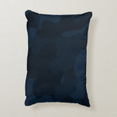 Dark Blue Camo Abstract アクセントクッション (裏面(縦))