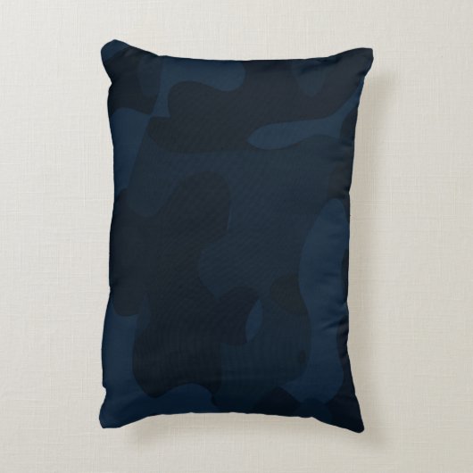 Dark Blue Camo Abstract アクセントクッション (裏面(縦))