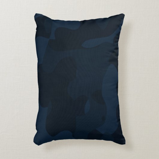 Dark Blue Camo Abstract アクセントクッション (正面(垂直))