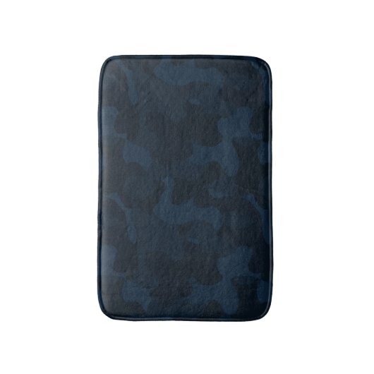 Dark Blue Camo Abstract バスマット (正面縦)