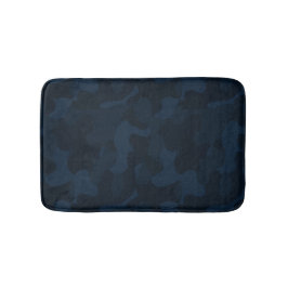 Dark Blue Camo Abstract バスマット