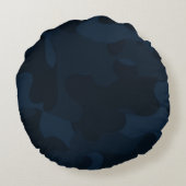 Dark Blue Camo Abstract ラウンドクッション (裏面)