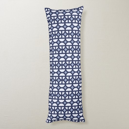 Dark Blue Circles Pattern Body Pillow ボディピロー (裏面 (縦))