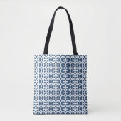 Dark Blue Circular Pattern Tote トートバッグ (正面)