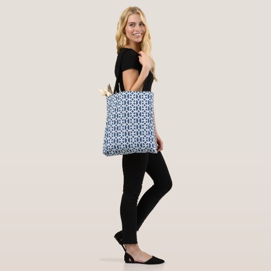 Dark Blue Circular Pattern Tote トートバッグ (モデル)