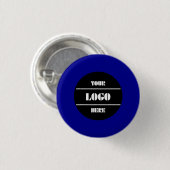 Dark Blue Customizable Solid Round Button Pin 缶バッジ (正面&裏面)