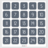 Dark Blue Customizable Square Number Stickers  シール (シート)