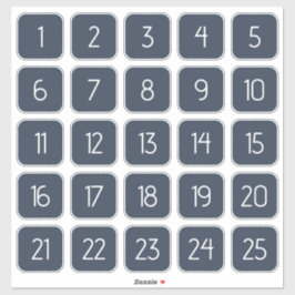 Dark Blue Customizable Square Number Stickers  シール