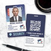 Dark Blue Cyber Security Shield Employee ID バッジ