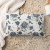 Dark Blue Daisies ランバークッション (ブランケット)