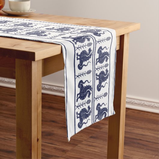 Dark Blue Dragons Table Runner ロングテーブルランナー (インサイチュ)