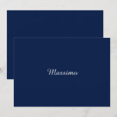 Dark Blue Elegant Casual Own Name Handwriting (正面/裏面)