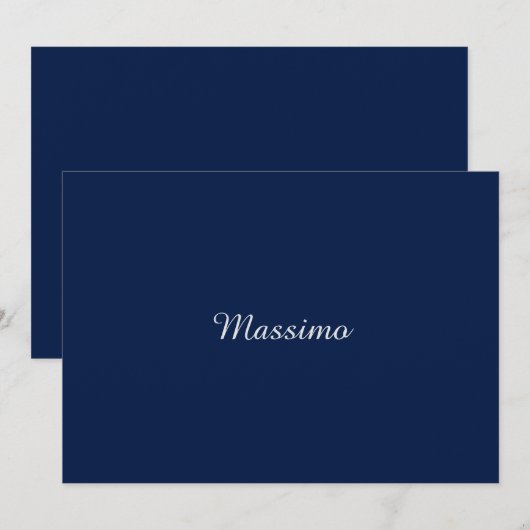 Dark Blue Elegant Casual Own Name Handwriting (正面/裏面)