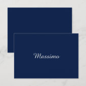 Dark Blue Elegant Casual Own Name Handwriting エンクロージャーカード (正面/裏面)