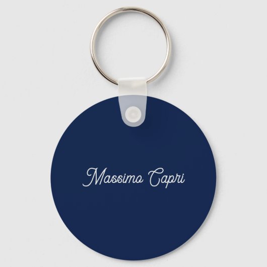 Dark Blue Elegant Casual Own Name Handwriting キーホルダー (正面)