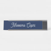 Dark Blue Elegant Casual Own Name Handwriting デスクネームプレート (正面)