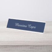 Dark Blue Elegant Casual Own Name Handwriting デスクネームプレート (正面)