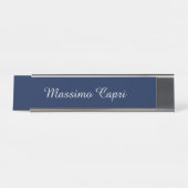 Dark Blue Elegant Casual Own Name Handwriting デスクネームプレート (正面)