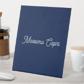 Dark Blue Elegant Casual Own Name Handwriting 台座サイン (インサイチュ)