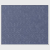 Dark Blue Floral Damask Wrapping Paper Roll ラッピングペーパー (フラット)