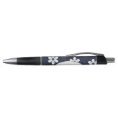 Dark Blue Flowers and Dots Pattern Personalised ボールペン (トップ)