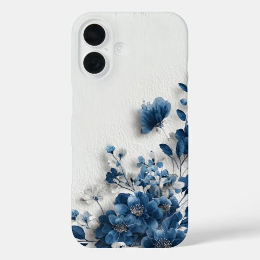 Dark Blue Flowers  Case-Mate iPhoneケース (裏面)